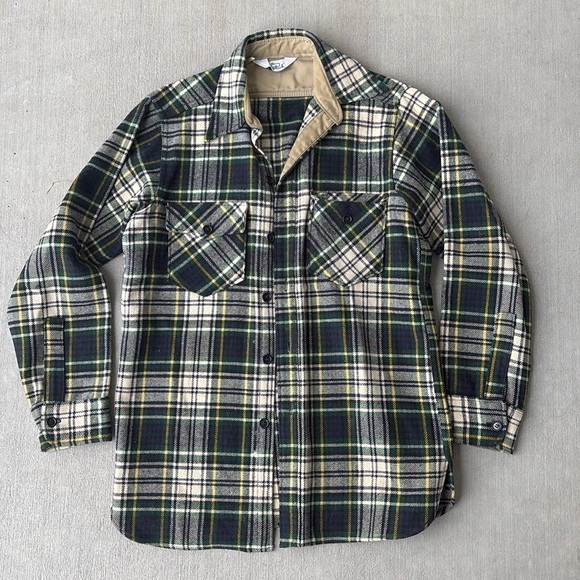 Vintage Woolrich Men's wool Plaid Flannel Shacket Medium - Picture 1 of 5